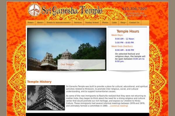 ganeshatemple.org site used Ganeshtemple-child