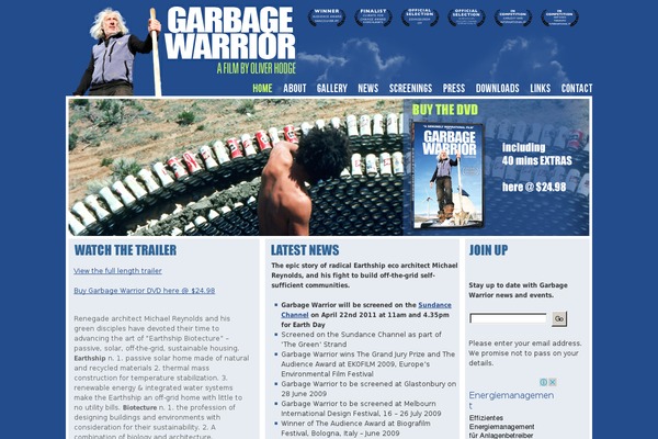 garbagewarrior.com site used Garbagewarrior