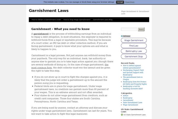 garnishmentlaws.org site used Garnishment-laws