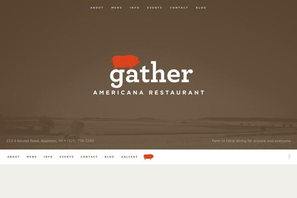 Gather theme site design template sample