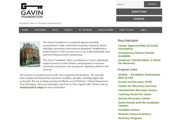 gavinfoundation.org site used Minimize