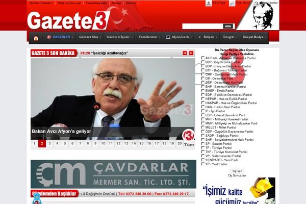 gazete3.com.tr site used Gazete3