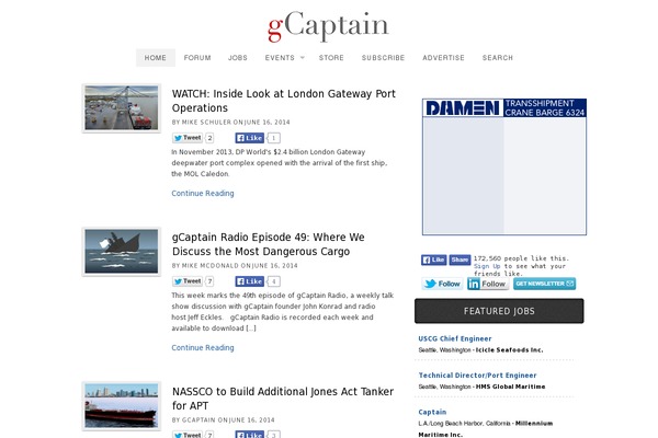 gcaptain.com site used Gcaptain-theme