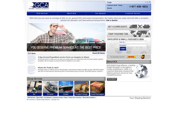 gcargo.com site used Gca