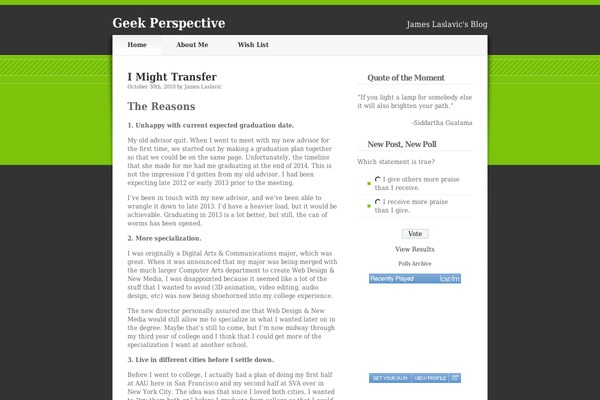 geekperspective.com site used Blogsmith
