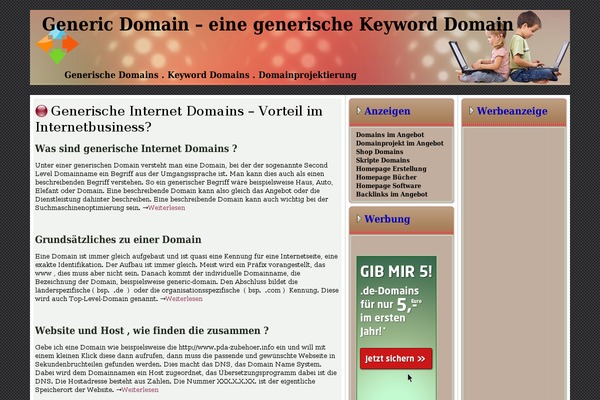generic-domain.de site used Genericdomain2015