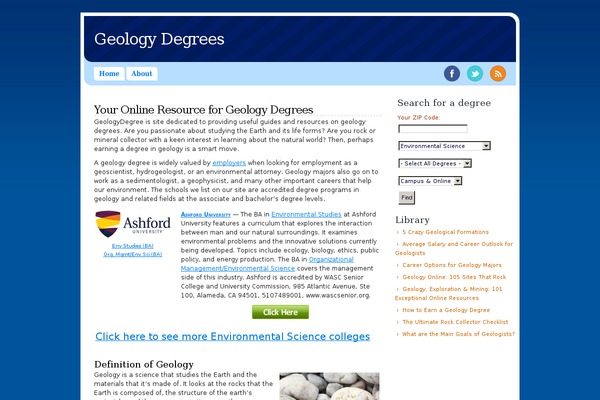 geologydegree.org site used Insense