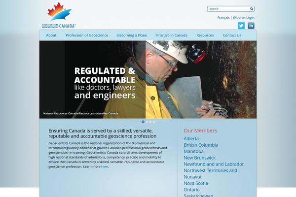 geoscientistscanada.ca site used Geoscientists