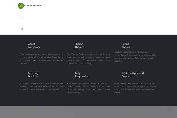 Peak theme site design template sample