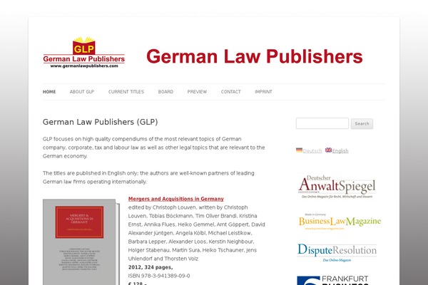 germanlawpublishers.de site used Twenty Twelve