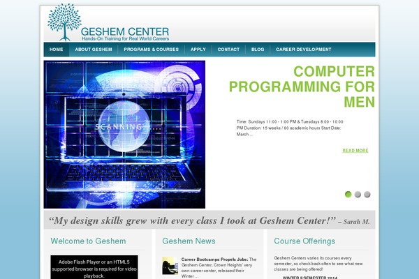 geshemcenter.com site used Mendel-theme