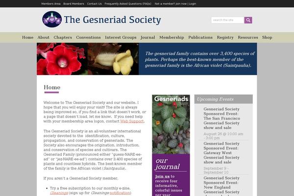 gesneriadsociety.org site used Thegesneriadsociety