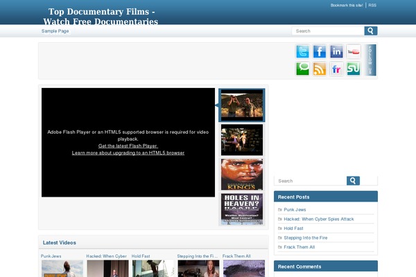 Wtb Video Blue theme site design template sample