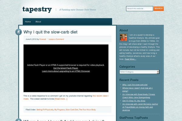 Tapestry theme site design template sample