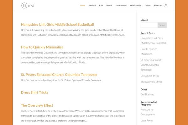 Divi theme site design template sample