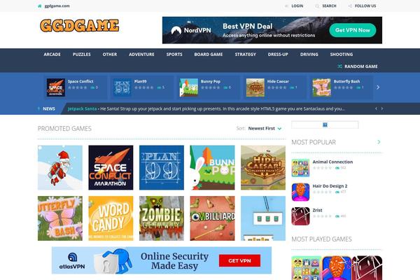 ggdgame.com site used Myarcadetheme