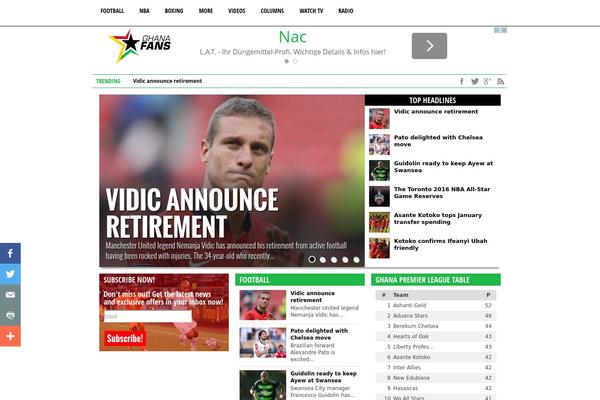 Site using Soccer Info plugin