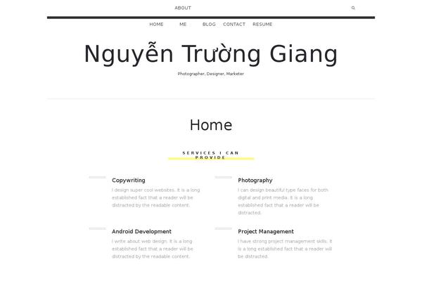 Resume theme site design template sample