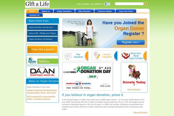giftalife.org site used Organdonation1