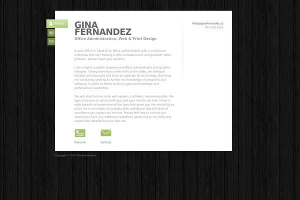ginafernandez.ca site used Biopic