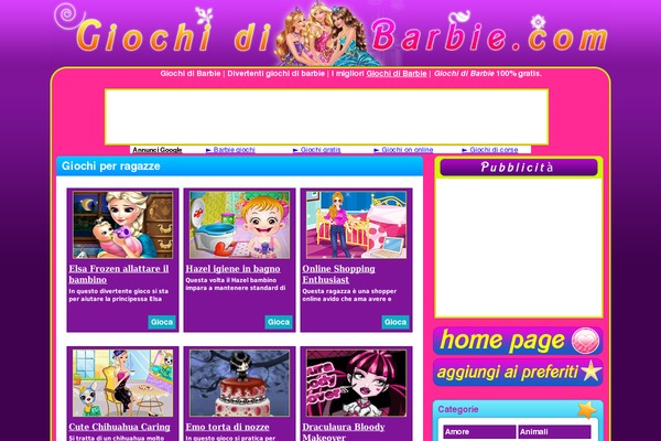 Barbie theme site design template sample
