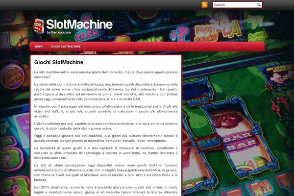 Slotmachine theme site design template sample