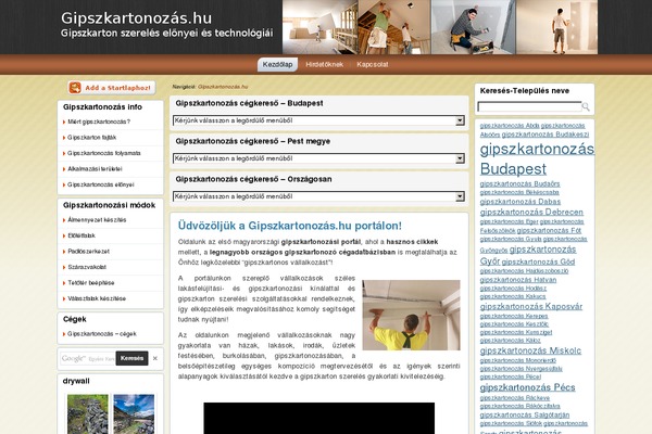 gipszkartonozas.hu site used Gipszkartonozas
