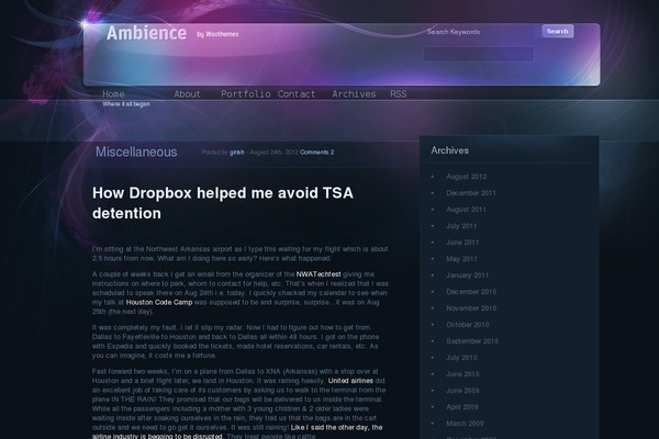 Ambience theme site design template sample