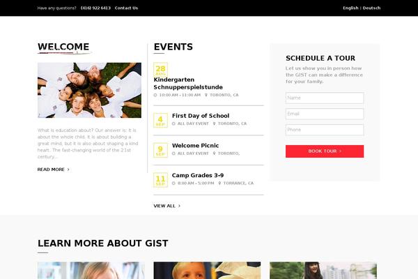 Gist theme site design template sample
