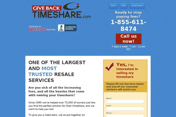 givebacktimeshare.com site used Givebackresponsive
