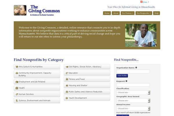 givingcommon.org site used Givingcommon