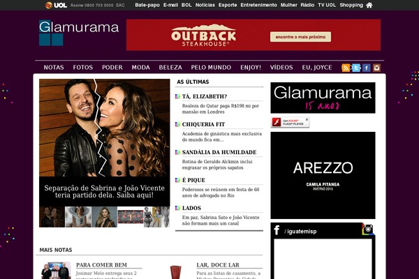 glamurama.uol.com.br site used Glamurama