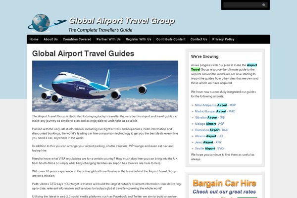 globalairporttravel.com site used WP-Prosper