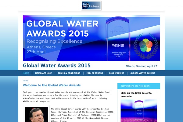 globalwaterawards.com site used Creative