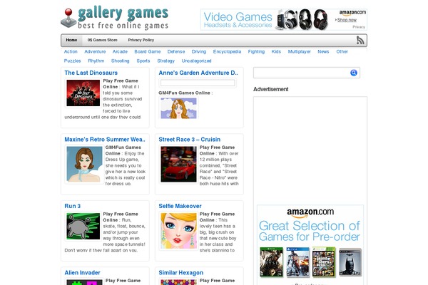 Gallerygames theme site design template sample