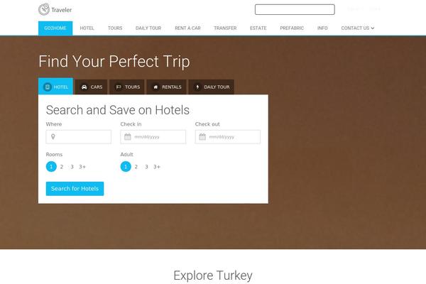 Traveler theme site design template sample