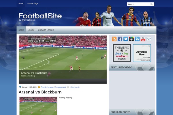 Footballsite theme site design template sample