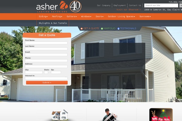 Asher theme site design template sample