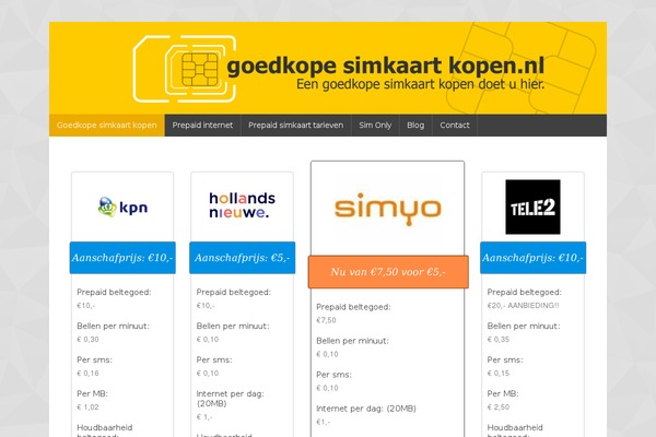 goedkopesimkaartkopen.nl site used Goedkopesimkaartkopen