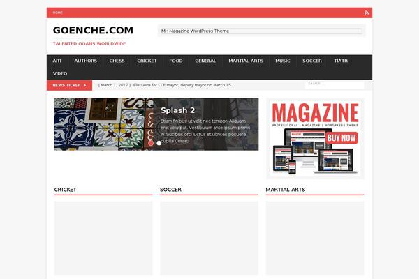 Mh-magazine-child theme site design template sample