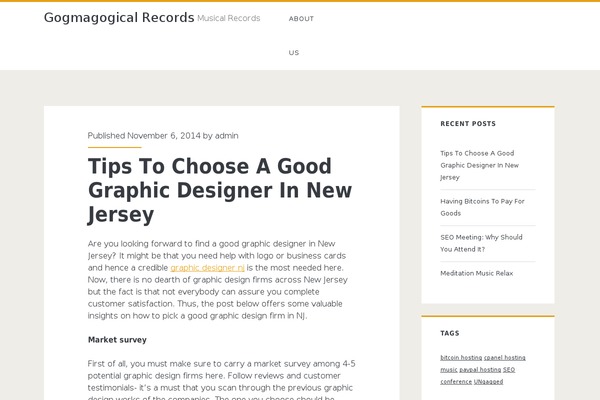 Ignite theme site design template sample