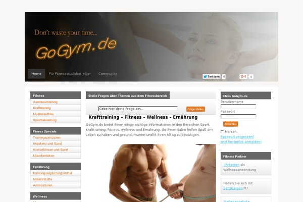 gogym.de site used Simple-wp-community-theme