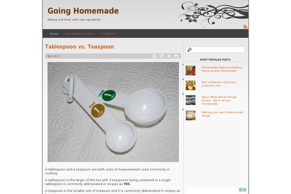 goinghomemade.com site used Fastfood
