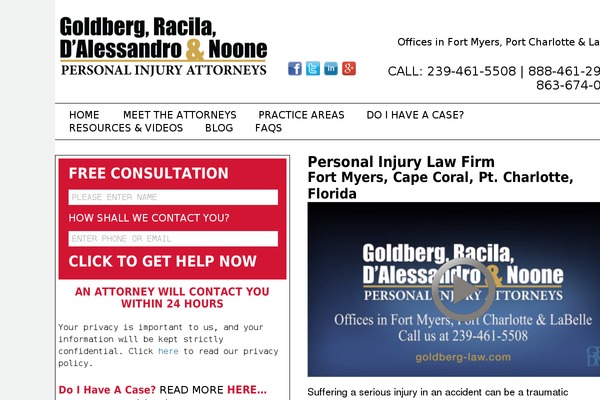 goldberg-law.com site used Goldberg