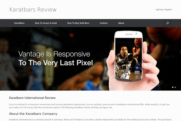 Vantage theme site design template sample