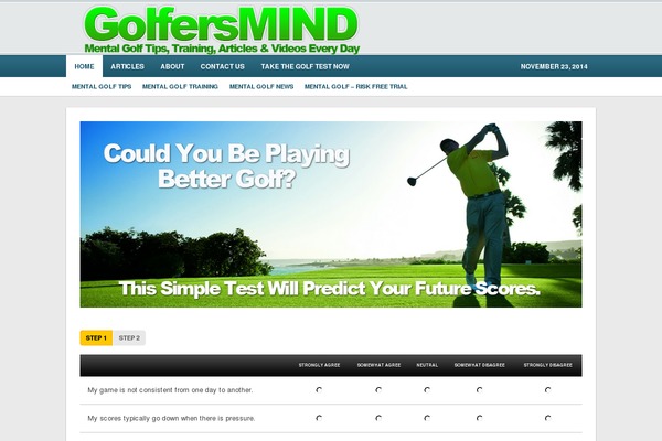 golfersmind.com site used Focus