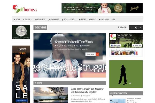 golfhome.ch site used Journo