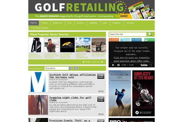 golfretailing.com site used Newandfeatures