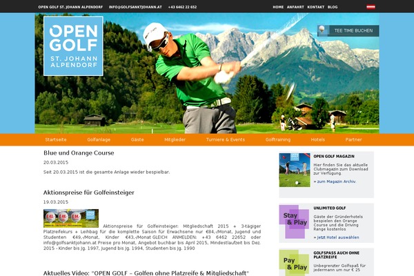 golfsanktjohann.at site used Opengolf-theme
