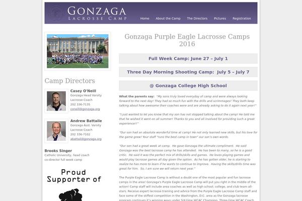 gonzagalacrossecamp.com site used Gonzaga